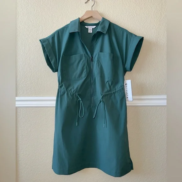 NEW $169 Athleta Topspin Dress Blue Teal Size Small - Picture 10 of 11